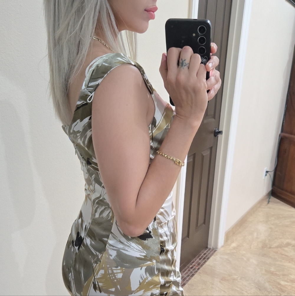 London Times Floral Satin Midi Dress - Picture 2 of 10